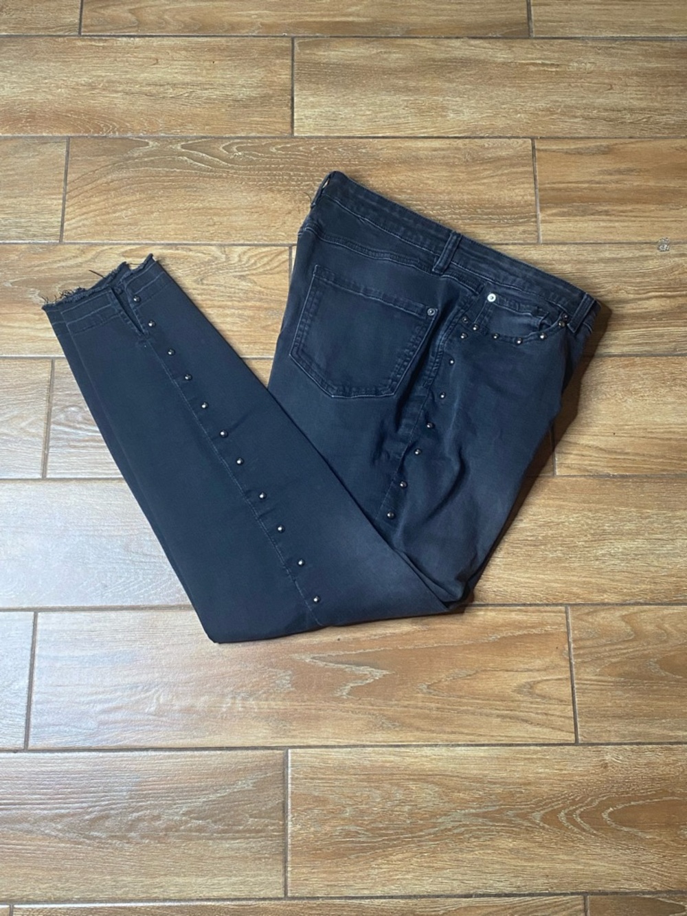 INC Denim 14 Embellished Black High Rise Skinny Jeans